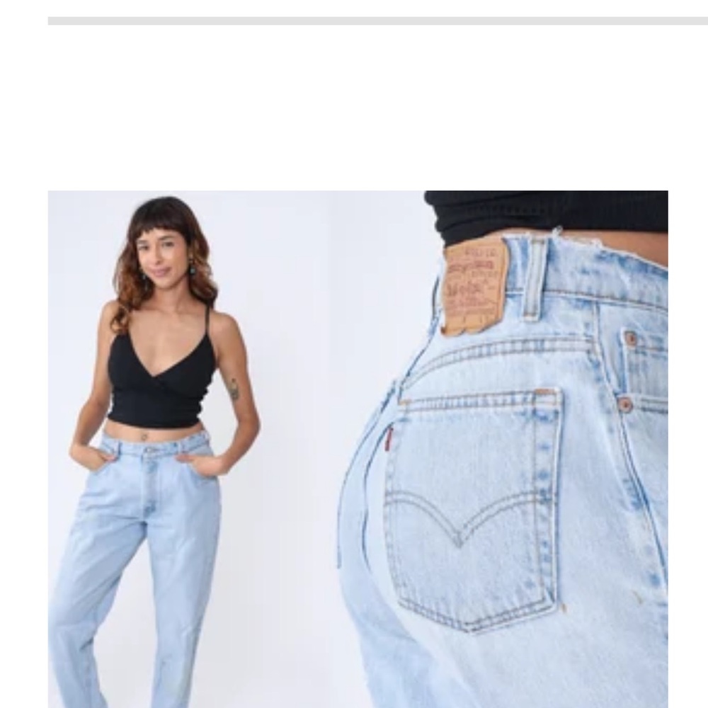 Levis 550 Jeans 90s High Waisted Tapered Leg - Blue - Vintage 1990s - Size L